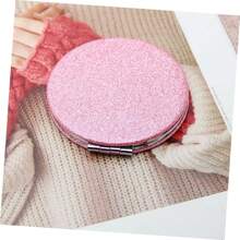 Tragbarer beidseitiger faltbarer runder Kosmetikspiegel in Taschengröße, funkelnder tragbarer faltbarer Schminkspiegel für Zuhause, Reisen, Outdoor-Gebrauch, Geschäftsgeschenk, Geburtstagsgeschenk mit 26 Buchstaben Muster