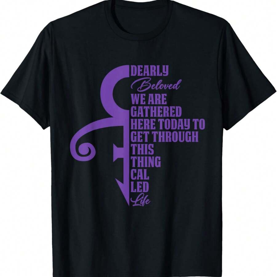Dearly Beloved We Are Gathered Here Today To Get Through T-Shirt4 - Black - View 1