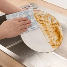 1 Roll Sheets Slouchy Rags, Disposable Kitchen Paper Towels, Washable Wet And Dry Towels, Dishcloths, Non-Stick Oil Rags, Degreasing Towels, Household Cleaning Rags, Drying Cloths, Cleaning Supplies, Cleaning Tools, Plaid Pattern Washable Kitchen Dishcloth Disposable Wet And Dry Dish Towel, For Outdoor, Camping