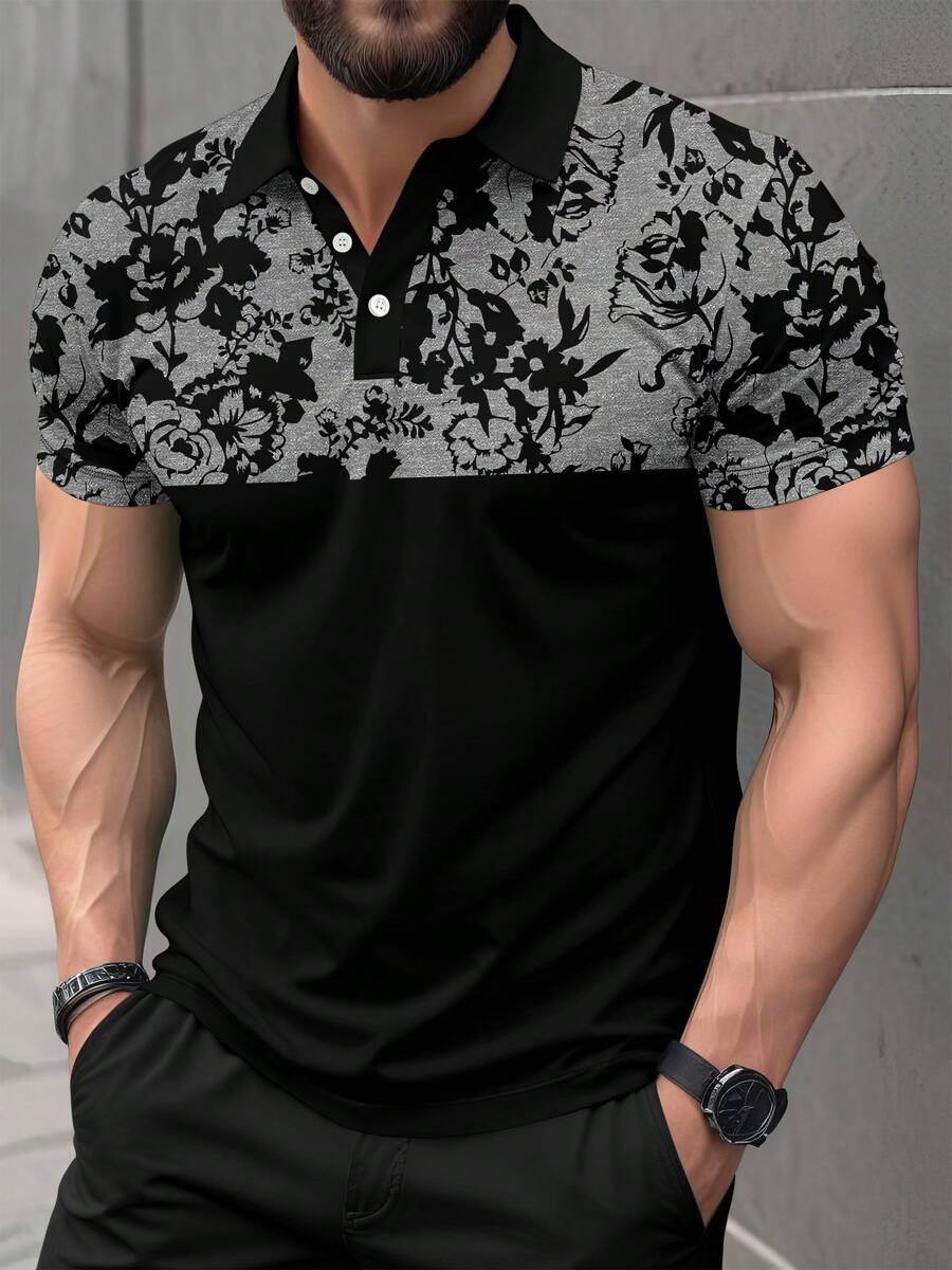 Men's Casual Business Style Short Sleeve Polo Shirt - Multicolor - View 1