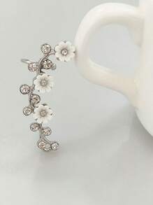 甜美优雅的耳环，由金属水钻、人造珍珠树脂、花卉朋克、时尚耳环、度假派对、女士珠宝制成 - 花朵耳掛 - 查看 9