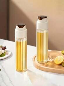 1 件自动开油瓶，重力玻璃油瓶，防漏橄榄油储油瓶，醋分配器，厨房食品和调味料分配器，适用于烹饪、烘焙、沙拉、烧烤、厨房用品、厨房小工具 - 白色 - 查看 6
