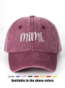 1 Stück bestickte "MIMI" gewaschene Baseballkappe, verstellbarer Freizeithat zum Outdoor-Sonnenschutz, geeignet für Frühling, Herbst, Reisen, Strand, Y2K Stil Jugendliche Kappe