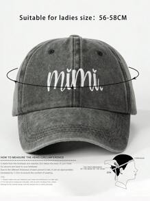 1 Stück bestickte "MIMI" gewaschene Baseballkappe, verstellbarer Freizeithat zum Outdoor-Sonnenschutz, geeignet für Frühling, Herbst, Reisen, Strand, Y2K Stil Jugendliche Kappe