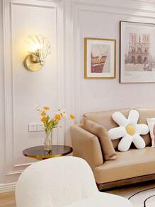 1PC Clear/Amber Color Shell Wall Sconce With Glass Body And Free Bulb, Suitable For Bedroom, Room, Living Room, Corridor Aisle, Bedside Table, Office, Cafe, Halloween, Christmas, New Year, Easter, Ramadan, Etc. Decorative Ambient Wall Sconce