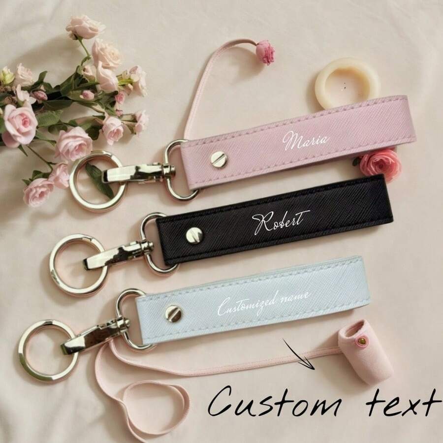 1pc Customized Creative PU Leather Keychain, Personalized Unique Keyring Gift For Friends, Family, And Loved Ones, Made With UV Printing Technique, Dawg, Engraved, Sequines, Stainless, Vintage, Casual, Unisex, Hipster, Old Money, Stylish, Custom, Personalized, Unique, Customized, Ideal Gifts For Him, Ideal Gifts For Her, Boyfriend, Friends, For Anniversaries, For Birthdays, For Weddings, For Graduation, For Housewarming, Personalized Gifts For Women/Men, Personalized/Customized Keychain