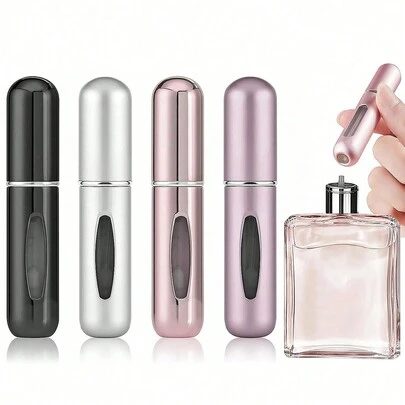 Milania 联名款 4 件套 5ml 可填充香水瓶，迷你便携铝制喷雾瓶，赠品，旅行，平价好物，旅行必备