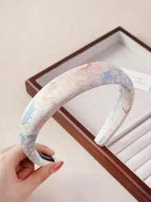 1 件女士百搭清新风格双层发带，休闲学院风，女士发带，发饰，发箍