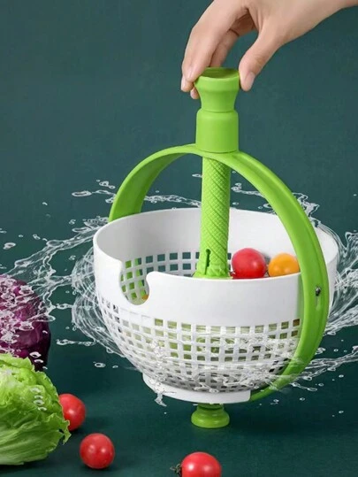 1 件装沙拉脱水滤锅、厨房蔬菜水果干燥过滤器、离心脱水碗、蔬菜水果干燥机