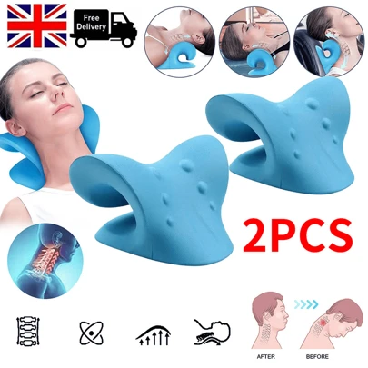 NetHong 2-Pack C-Shaped Cervical Massage Pillows, Neck And Shoulder Relaxers, Cervical Traction Devices, Used To Relieve Temporomandibular Joint Pain And Correct Cervical Spine Issues; Spinal Massage Pillows And Neck Stretchers.