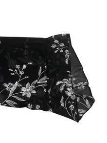 Camicetta con scollo a V, in chiffon, con volant asimmetrici, maniche a 3/4 - nero - Visualizzare 5