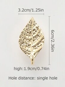 1 st Vintage Golden Leaf kastgrepen, enkel gat Scandinavische stijl meubelgrepen, decoratieve metalen ladeknoppen handgrepen voor keukenkast kast garderobekast deur accessoires hardware