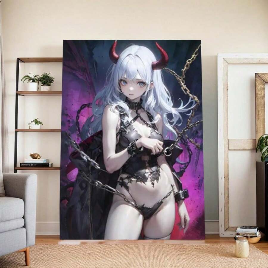 Anime Girl Canvas Wall Art - High-Quality Print For Home & Office Decor, Perfect Gift For Anime Fans, Ideal For Living Room, Bedroom, Kitchen, Perfect For Room Decor - Canvas Painting(帆布畫) - 查看 1