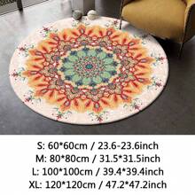 1PC Retro Boho Round Carpet Living Room Door Floor Mat Cotton Linen Rug Home Decor - 9 - View 3