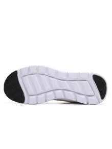 New Plus Size Light Breathable Mesh Fabric Athletic Shoes, Casual Soft Sole Non-Slip Running Shoes For Women, Minimalistic Comfortable Sneakers, Walking Shoes, Unisex Sports Shoes, Couple's Travel Casual Running Shoes, Women's Road Running Shoes - White - View 8