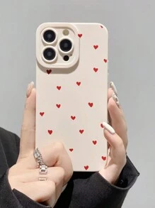 Perforated Edge Red Heart Pattern Soft Protective Phone Case, Compatible With Iphone 16/16 Pro/16 Pro Max/16 Plus/15 XR/7/8 IPhone 15, IPhone 16 Pro, 12 Pro Max, 13 Pro Max, 14 Pro Max, 16 Pro Max, 13, 14, 11, 12P, 14P, 11P, 12P, Anti-Drop, XS, XR, 78P, 78GES2 Waterproof Shockproof Scratch Resistant