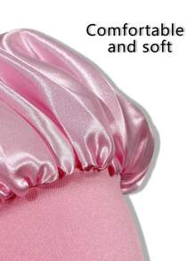 2 buc bonetă de mătase pentru dormit, bonete de păr satinate, bonetă de somn din mătase cu bandă elastică moale, înfășurare de păr din mătase pentru păr creț (negru și roz)