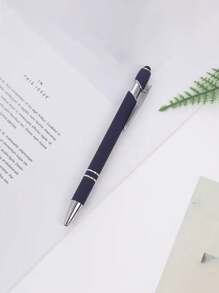 2pcs Metal Aluminum Barrel Premium Stylus Ball Point Pen With Touchscreen Rubber Tip