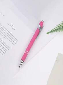 2pcs Metal Aluminum Barrel Premium Stylus Ball Point Pen With Touchscreen Rubber Tip