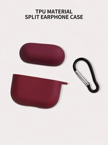 1pc Matte Black Earphone Protective Case For AirPods 1/2/3/Pro 2nd Gen Wireless Bluetooth Earphones - Burgundy - View 5