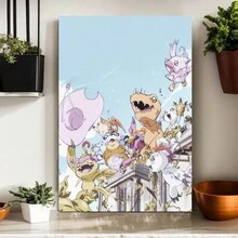 Framed Japanese Cartoon Wall Art, Action Packed Decor, Popular Anime Characters Room Deco -116