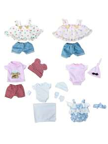 1 PC Fashion Baby Doll Clothes, Fit For 10-12 Inch Silicone Baby Reborn Dolls Handmade Baby Outfits, 6 Styles For Choose