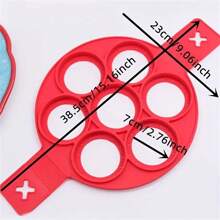 1 件不粘煎饼模具圈硅胶煎蛋模具可重复使用煎饼机煎蛋圈厨房烹饪烘焙工具。注意：仔细阅读说明和使用方法