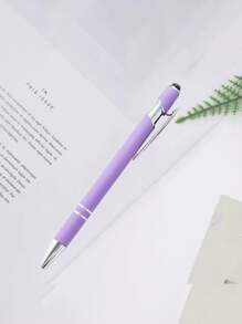 2pcs Metal Aluminum Barrel Premium Stylus Ball Point Pen With Touchscreen Rubber Tip