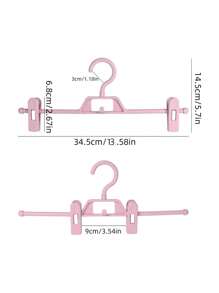 5pcs Plastic Rotating Pants Hangers With Non-Slip Clips, Pink - Pink - View 4