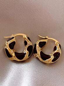 1 paire de boucles d'oreilles élégantes en émail avec une palette de couleurs douces, un design et chic, convenant aux femmes pour le quotidien, les fêtes, les rendez-vous et le travail