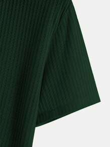 Men's Plain Color Golf Shirt, Casual Short Sleeve Elastic Collar Shirt, Suitable For Leisure Outdoor