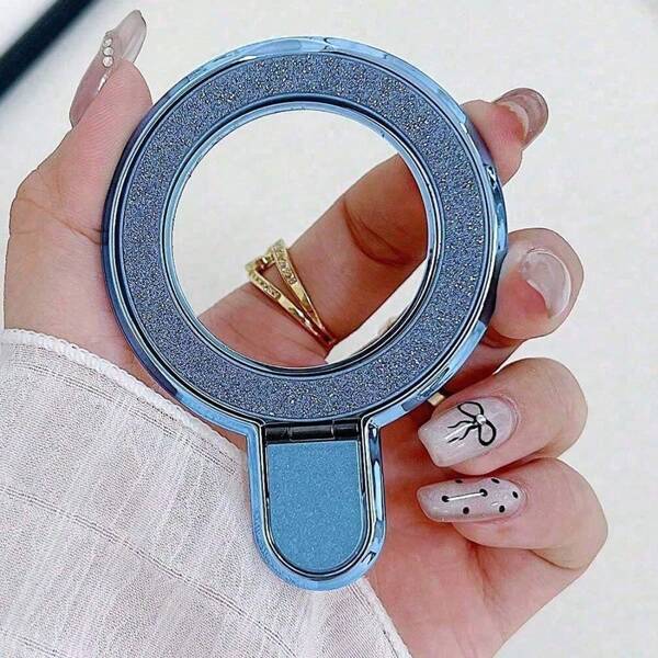 Luxury Bling Glitter For Magsafe Magnetic Plating Case Compatible With Iphone 15 14 13 12 11 Pro Max Plus Foldable Portable Stand Clear Capa Compatible With IPhone, Android Phone, Gift For Birthday, Family, Friends Finger Ring Holder, Phone Grip, Phone Accessories