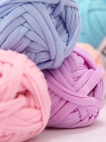 Premium Polyester T-Shirt Fabric Crochet & Knitting Yarn - 1Pc, 100G Each, 30m Length - Ideal For DIY Projects, T-Shirts, Slippers & Baskets, Fabric Strip Handmade Weaving Diy Bag, Shoe, Carpet, Organizing Basket Thread
