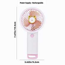 1pc Rechargeable Portable Hand-Held Mini Fan, USB Charging, With Desktop Stand, 3-Speed Adjustable Electric Fan - Multicolor - View 3
