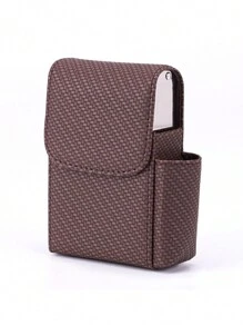 1 Pc PU Leather Men's Cigarette Case Organizer, 20 Gas Lighter Holder Waist Pack Smoking Accessories