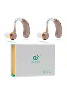 2pcs audifonos para personas mayores,amplificador de sonido para audifonos para personas mayores,audifonos para personas con problemas auditivos,audifonos para personas adultos sordos - Marrón - Ver 2