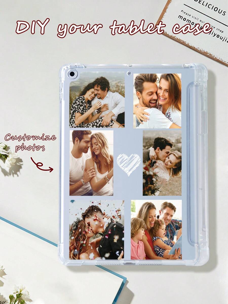 Customizable Tablet Protective Case, Family Portrait, Couples, Pet Photo, Built-In Pencil Slot, Compatible With IPad Mini 6, IPad Pro 11-In. (M4) - 2024, 10th Generation, 10.2-Inch, Tab A7 10.4// Tablet Protective Case - Multicolor - View 1