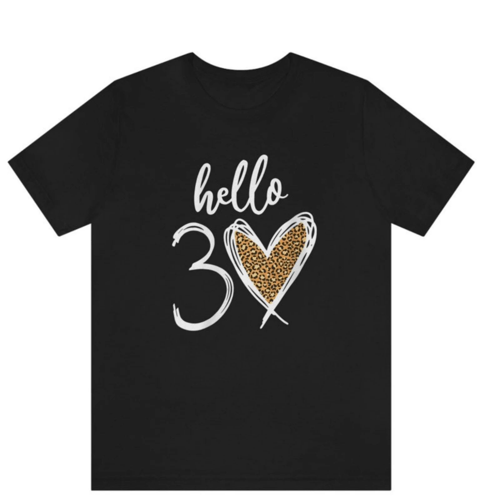 30th Birthday Gift For Women Hello 30 T Shirt 30th Birthday Shirt 30th Birthday Gift Leopard 30th Bi - màu đen - Xem 1