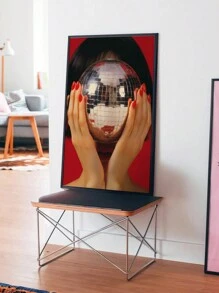 复古艺术帆布家居装饰海报、复古音乐墙面艺术、时尚印刷品、唱片机海报、唱机印刷品、房间装饰、时尚乙烯基、时髦粉色绘画、适用于客厅卧室、其他房间、无框架