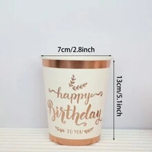 10/20/30个，生日烫金字母金色马克杯9盎司一次性杯子新娘礼物杯生日杯冷热饮品-生日毕业 - 彩色 - 查看 7