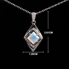 Bolaijewelry Una pieza de elegante colgante de plata con ópalo natural, piedra natal de octubre, para mujeres en aniversarios, banquetes y bodas