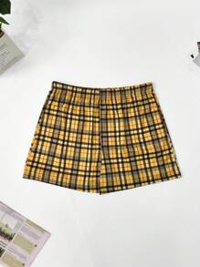 4pcs/Set Men's Plus Size Plaid Print Elastic Waist Soft Breathable Boxer Briefs - 彩色 - 查看 5