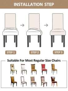 1PC,4pcs,6pcs,Abstract, Solid Color, L Chair Cover, Household Items, Dustproof Elasticity, Nordic Modern, Simple, Universal Elasticity, One Piece, Stool Cover, Wear And Stain Resistance, Chair Cover