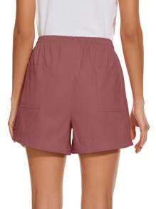 Women Casual Shorts Drawstring Comfy Elastic Waist Pant Summer Pull On Short With Pockets