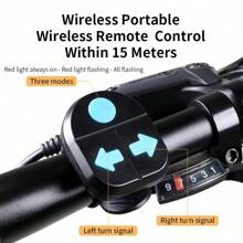 1 szt. Tylne światło rowerowe sterowane zdalnie z klaksonem, kierunkowskazem, ładowaniem przez USB, oświetlenie do jazdy nocnej