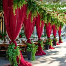 1 Stück eleganter burgunderroter Hochzeitsbogen Vorhang aus Tüll, romantische Braut-Zeremonie Dekoration, geeignet für Liebesthemen-Anlässe, Hochzeiten Outdoor, Geburtstage, Heiratsanträge, Verlobungen, Weihnachten, Silvester-Partys, burgunderroter Vorhang, Größe 75*600cm, 160*600cm, 160*1000cm