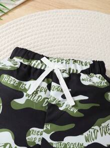 3pcs/Set Baby Boy Casual Cute Dinosaur Print Shorts