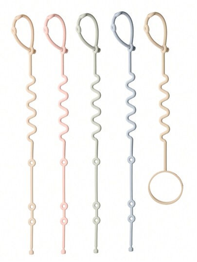 5 Stücke Baby Silikon Spielzeugriemen, verstellbare Anti-Verlust Flaschenkette, verstellbarer Baby Spielzeug Halter, geeignet für Flaschen, Kinderwagen, Hochstühle und Babybetten