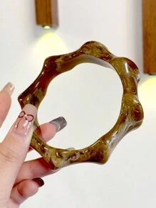 1 件女士复古琥珀色不对称时尚手链，性感大方，适合周年纪念礼物，秋冬季