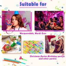 25 Pieces Party Blower, Color Noise Machine Party Blow Squawkers Fringe Noise Machine, Birthday Noise Machine Birthday Horn Party Whistle Toy Fun Creative Blow Roll Toy Party Performance Support Props